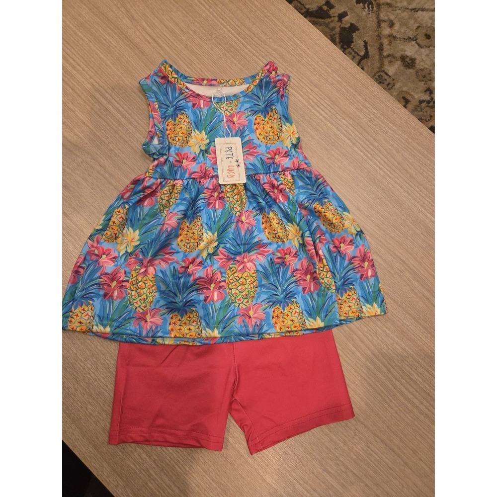 Pete & Lucy Preppy Pineapples 2 Piece Set Size 3T